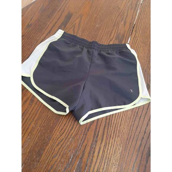 Small 4/6 Danskin Now Running Shorts with Liner Grey White Yellow - Picture 1 of 4